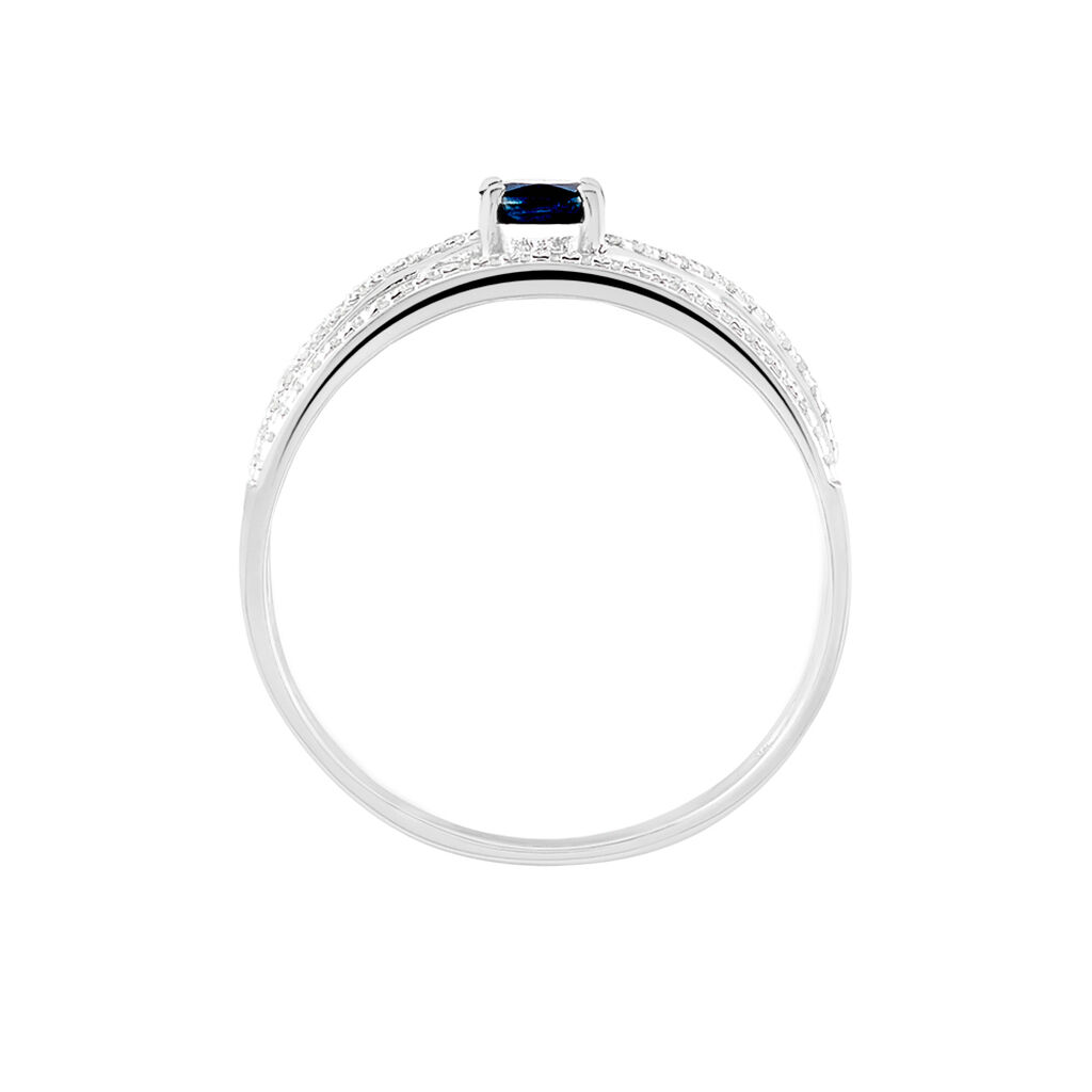 Bague Emeralina Or Blanc Saphir Et Diamant