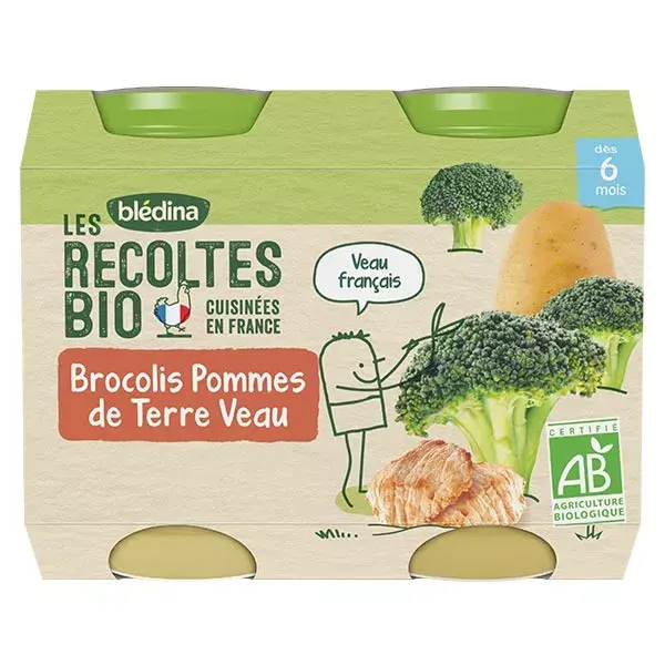 Blédina Organic Harvests Brócolis, Batata e Vitela - Pacote com 2 x 200g
