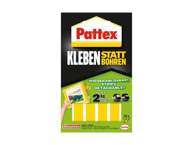 Pattex Pattex KSB Klebe-Strips, 20 mm x 40 mm, 10 Stk. Montage Klebe-Strips