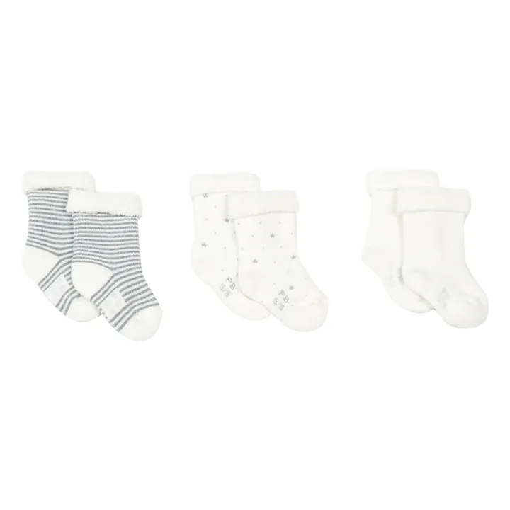 Petit Bateau Lot 3 Paires Chaussettes Mata Coton Bio | Blanc