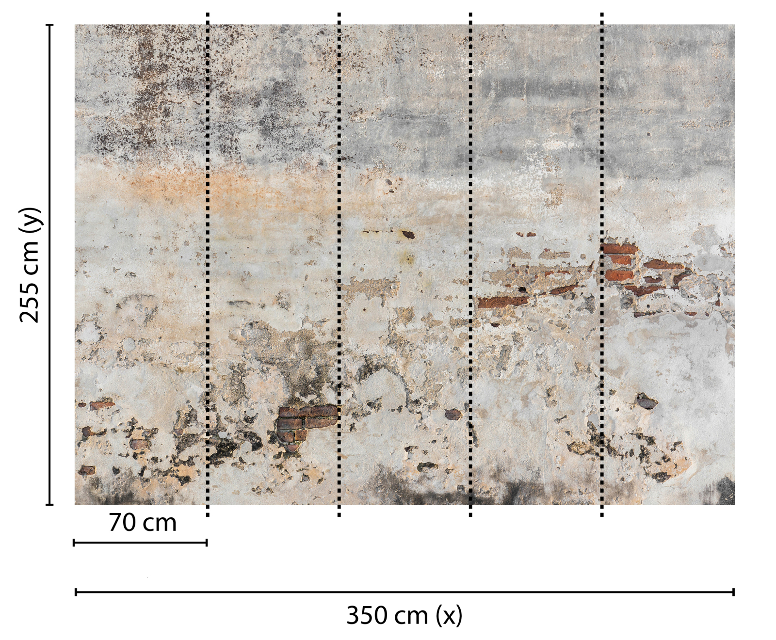 Fototapete DESIGNWALLS - grau-braun - Beton - 2,55 Meter