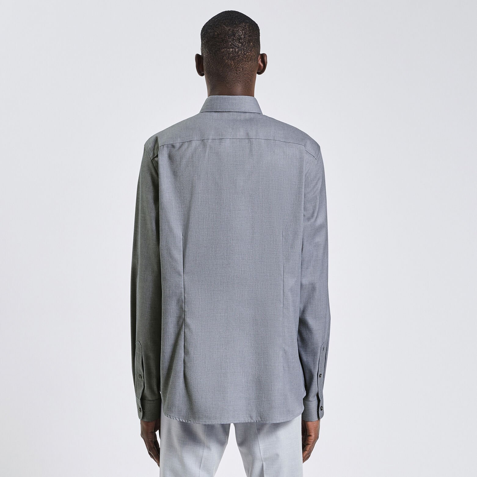 Chemise slim sans repassage unie coton Bleu foncé