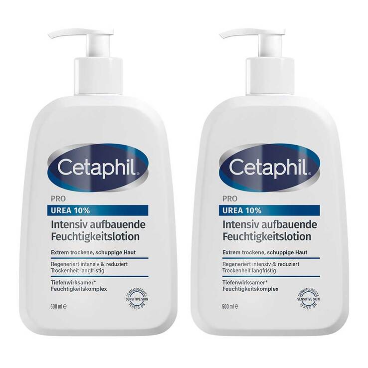Cetaphil Pro Urea 10% intensiv aufbauende Feuchtigkeitslotion, 2x500 ml