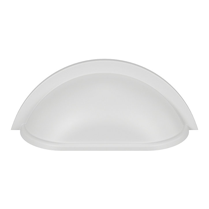 Poignée de meuble demi-ronde GoodHome Govlin mat blanc l.81mm x l.30mm x H. 30mm entraxe 64mm