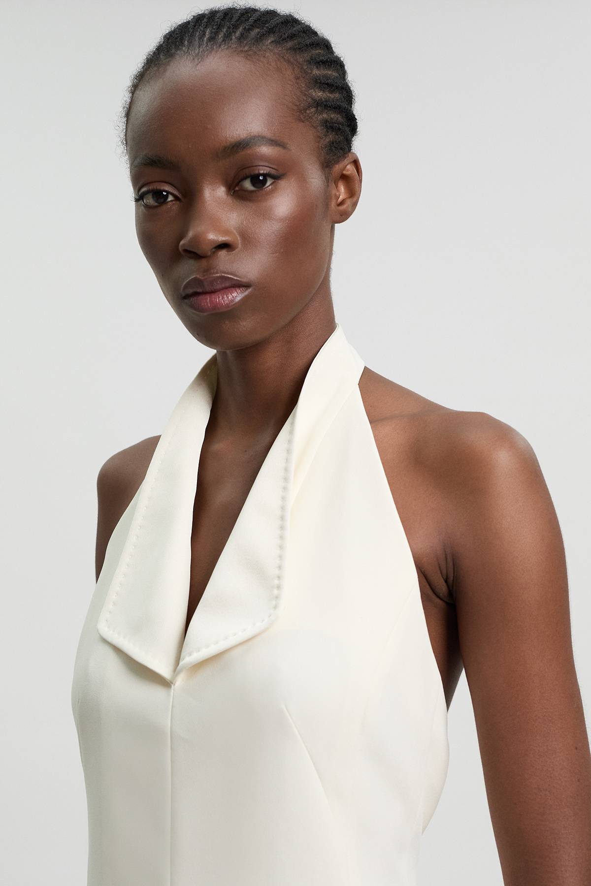 KarenMillen Gilet De Smoking Cintré En Crêpe Dos Satin
