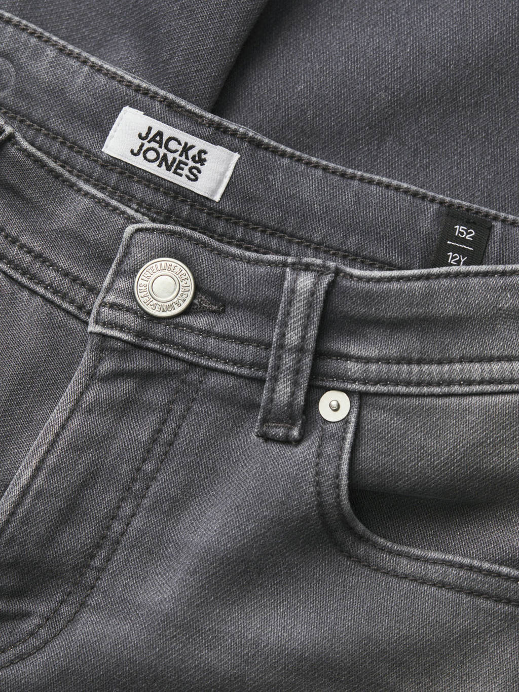 JACK & JONES slim fit jeans JJIGLENN JJORIGINAL grey denim