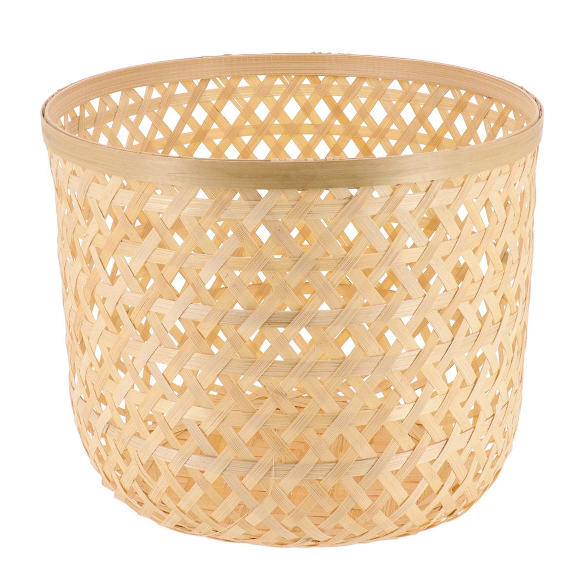 PANIERE A LINGE RONDE BAMBOU 28X23CM NATUREL