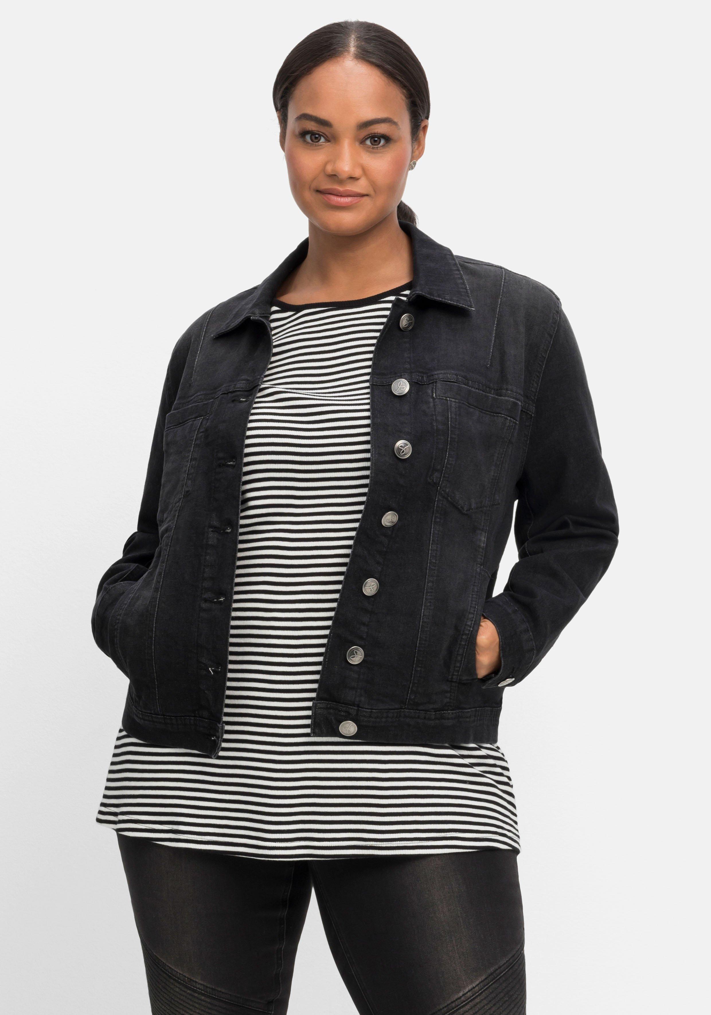 Jeansjacke in leicht taillierter und verkürzter Form