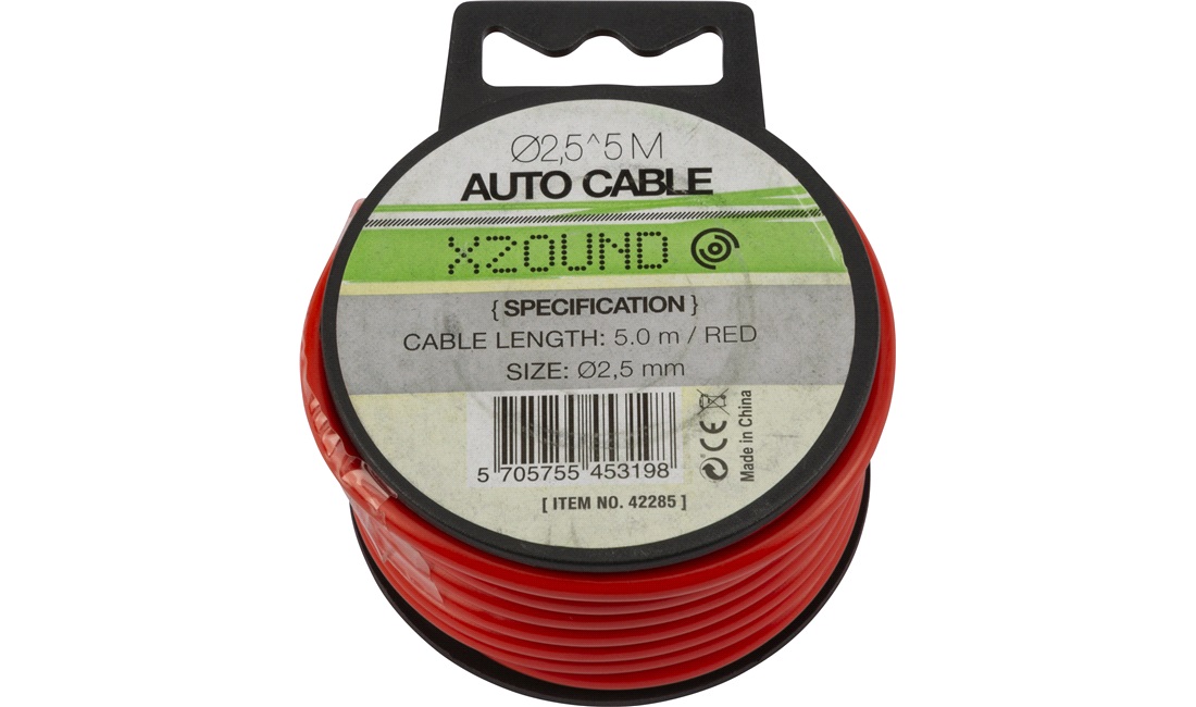 Autokabel Ø2,5 mm, 5M rød