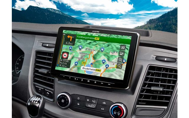 Navigationssystem mit 9-Zoll Touchscreen für Ford Transit Custom mit 1-DIN-Einbaugehäuse, DAB+, Apple CarPlay und Android Auto Unterstützung und mehr