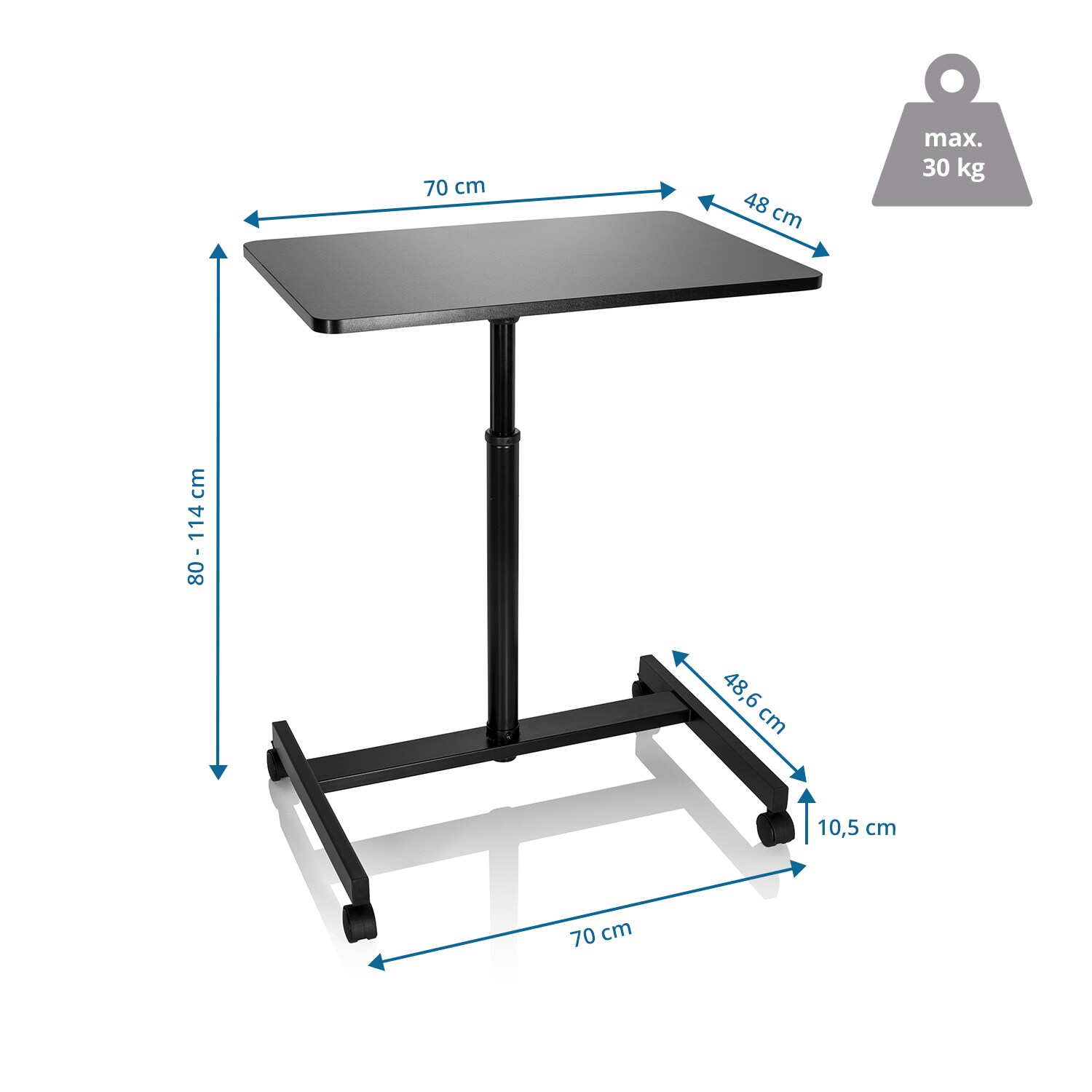 Stehschreibtisch STAND VM-SU MDF Platte, Gestell aus Stahl hjh OFFICE