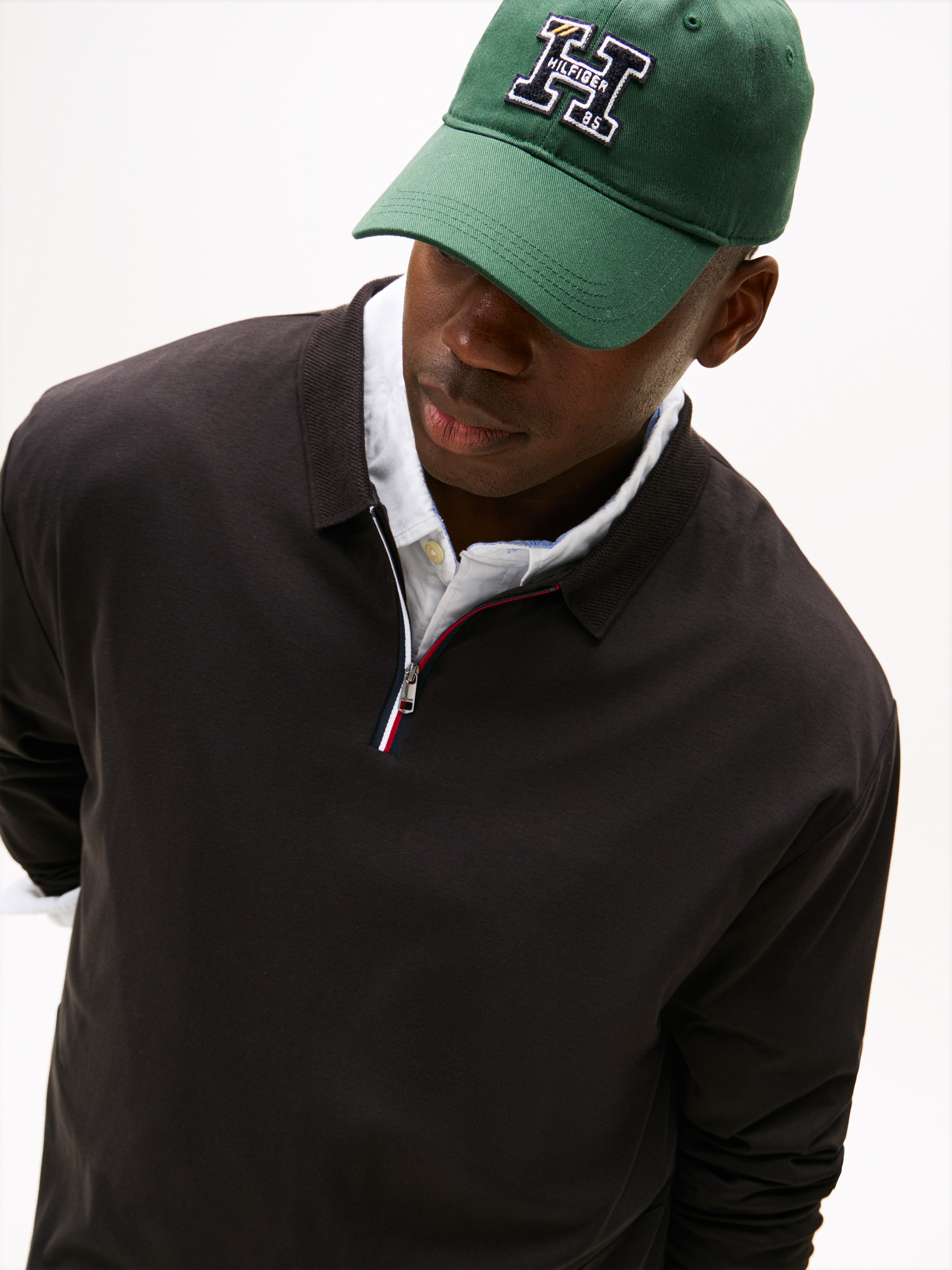 Tommy Hilfiger Big & Tall Langarm-Poloshirt »ZIP INTERLOCK POLO«, Grosse Grössen