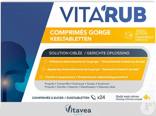 VitaRub Comprimés Gorge 24 Comprimes À Sucer
