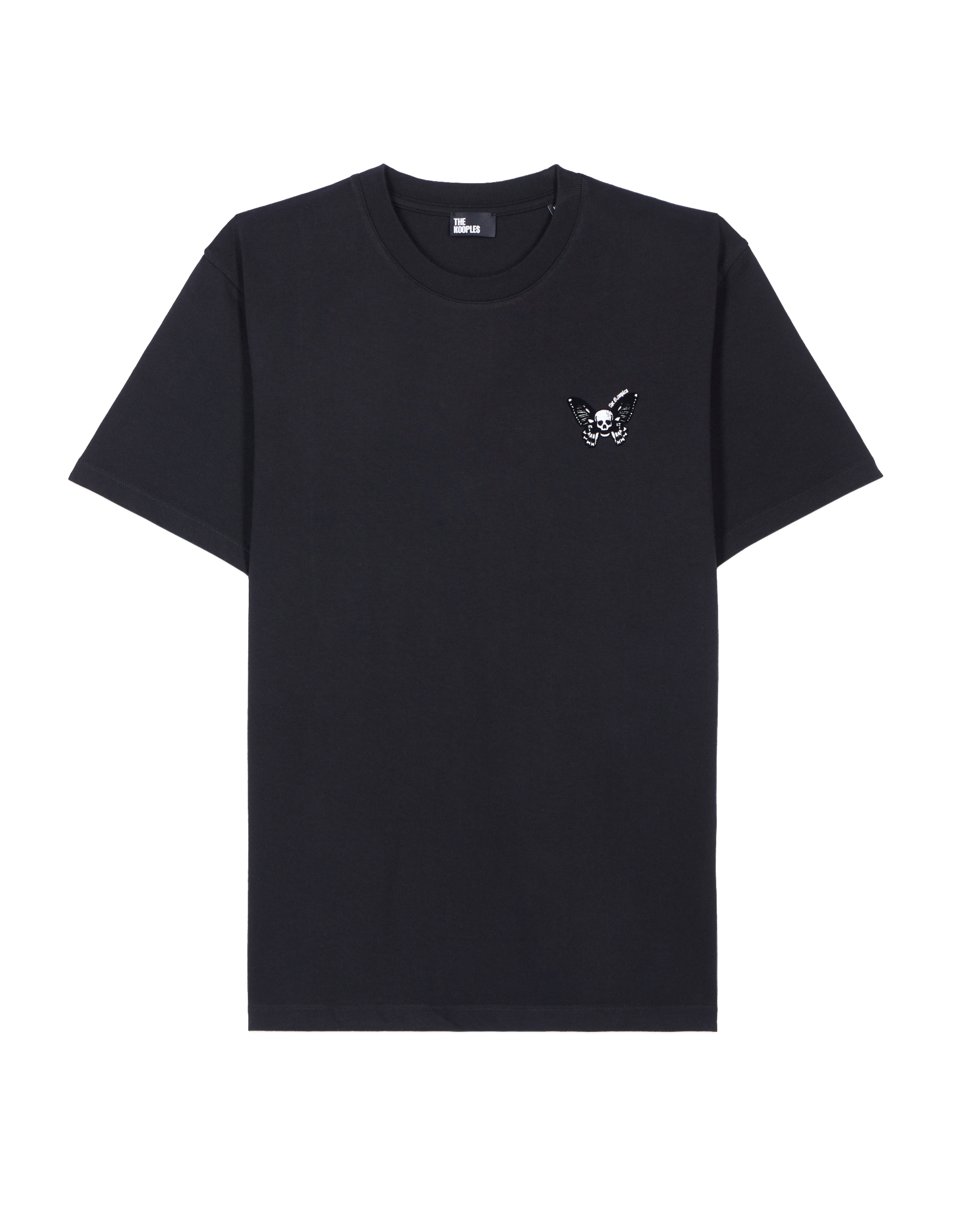 Teeshirt droit floqué en coton | Noir