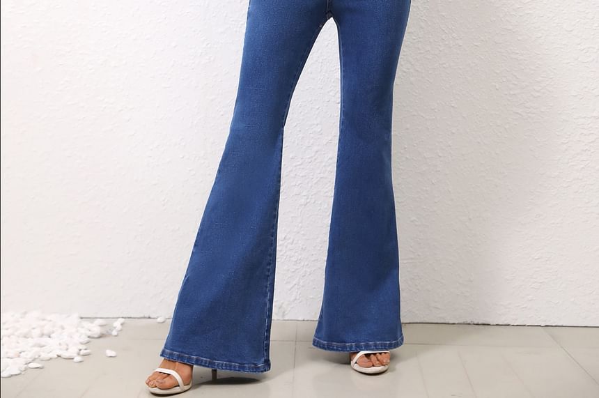 blossomgal - Mouwloze denim jumpsuit met mantel
