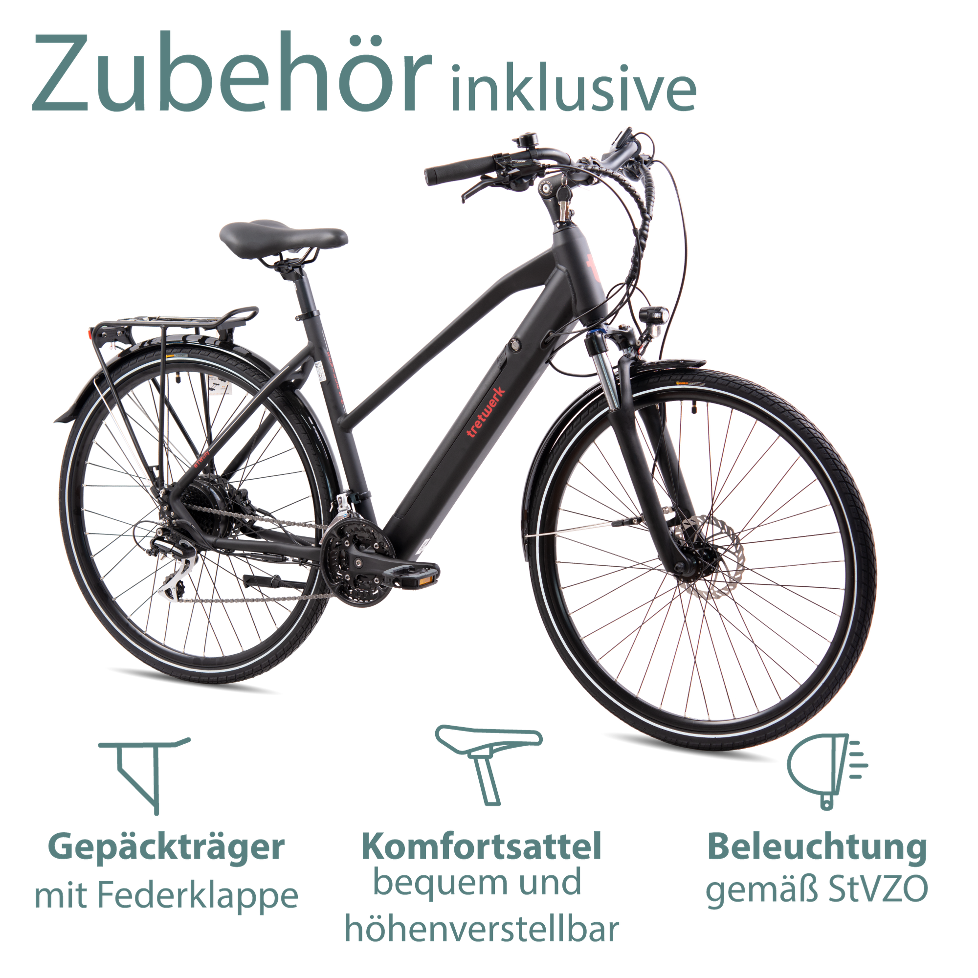 Tretwerk Seville 5.0 E Bike 28 Zoll Trekkingrad Damen 160 - 180 cm Elektrofahrrad 418 Wh