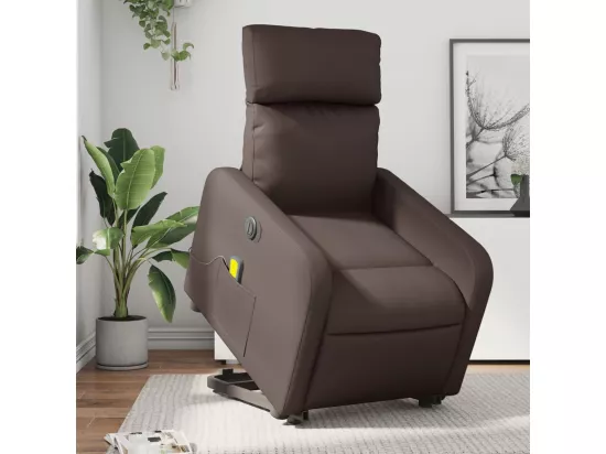 Fauteuil inclinable massant électrique marron similicuir