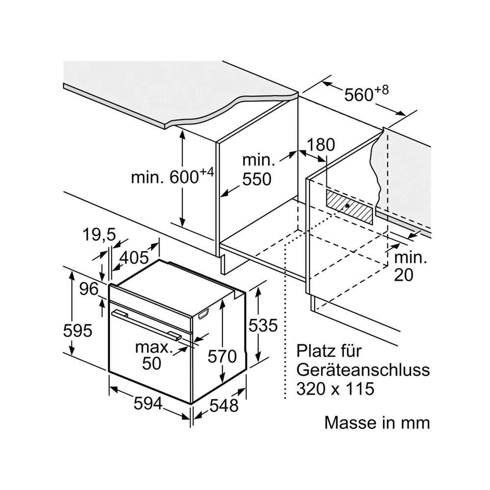 Bosch HRG578CB7 Einbau-Backofen mit Dampfunterstützung 230 V