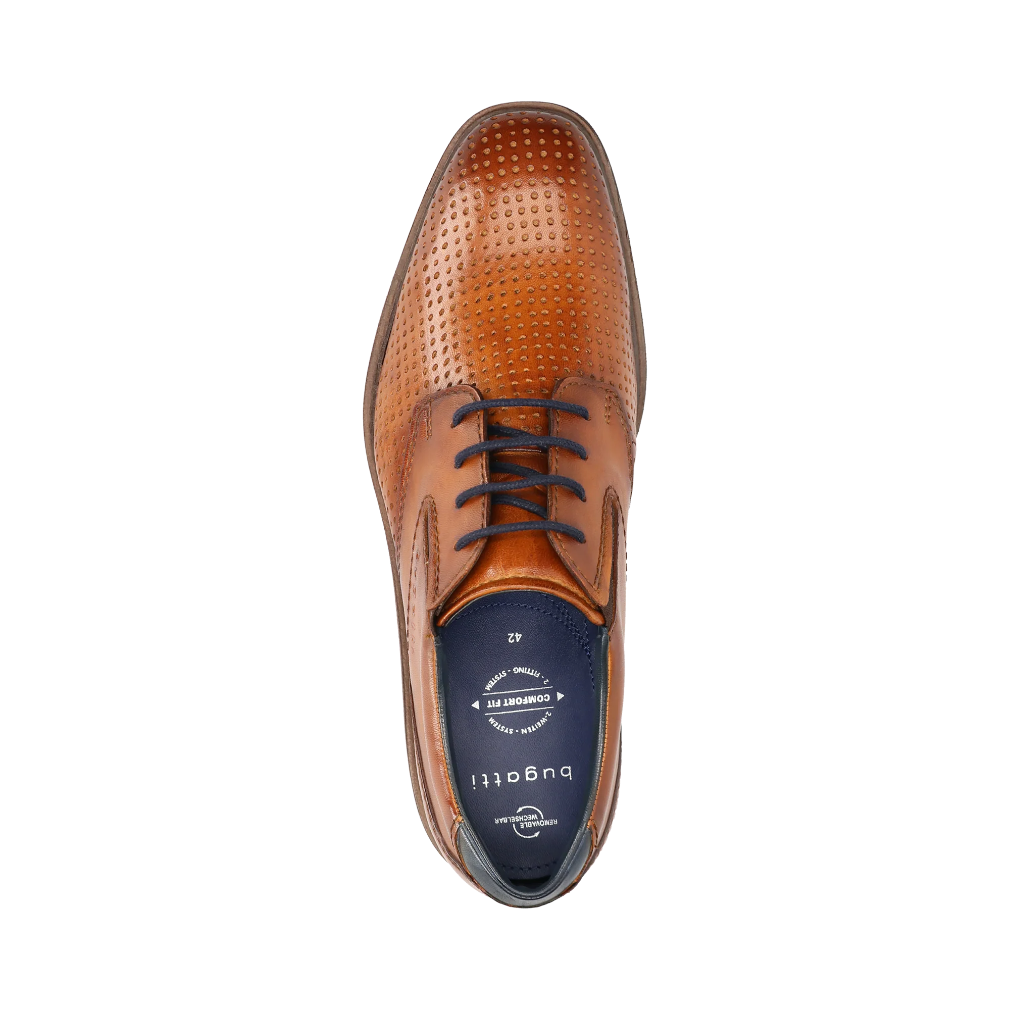Leder Business Schnürer cognac