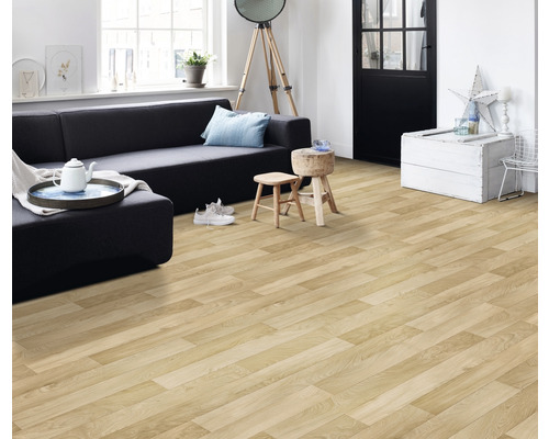 Miro PVC vloer, houtplankenlook, beige FB732, 200 cm breed (per meter verkocht)