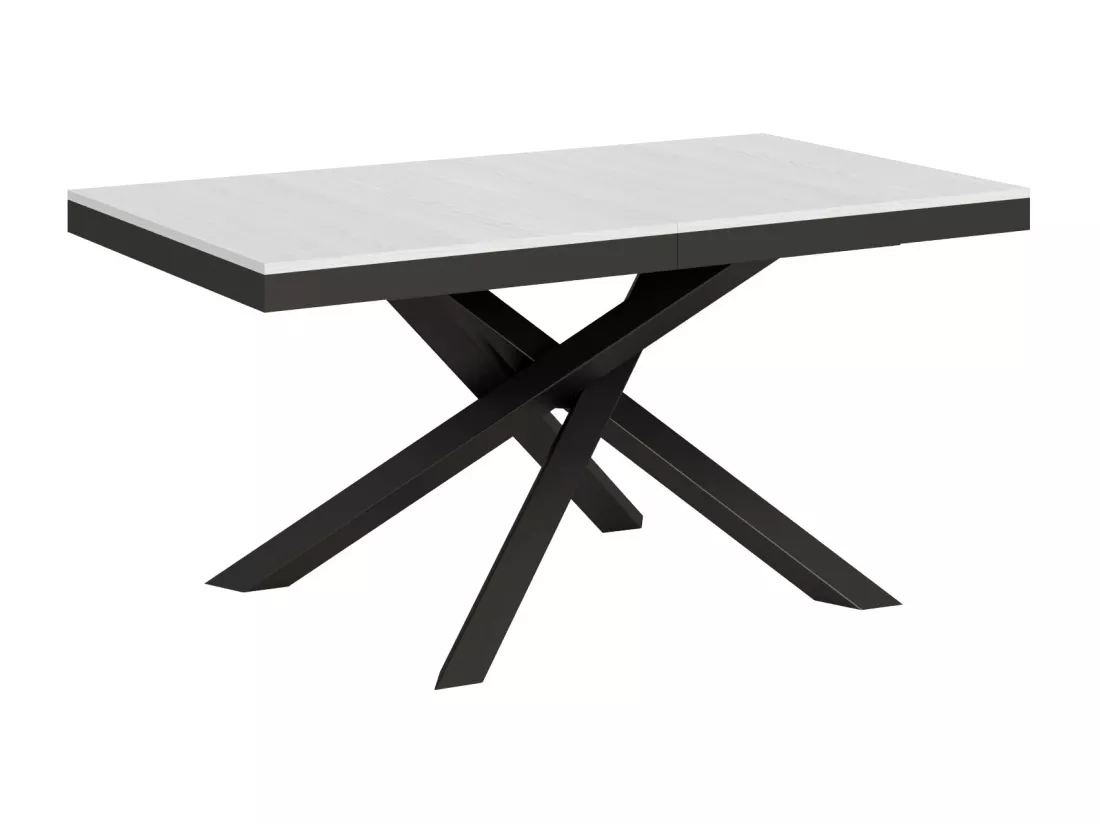 Table extensible 90x160/264 cm Volantis Evolution Frêne Blanc cadre Anthracite