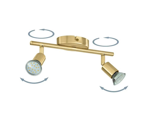 LED plafondspot 2x 2,8W 500 lm 3000 KL 28,5 cm messing