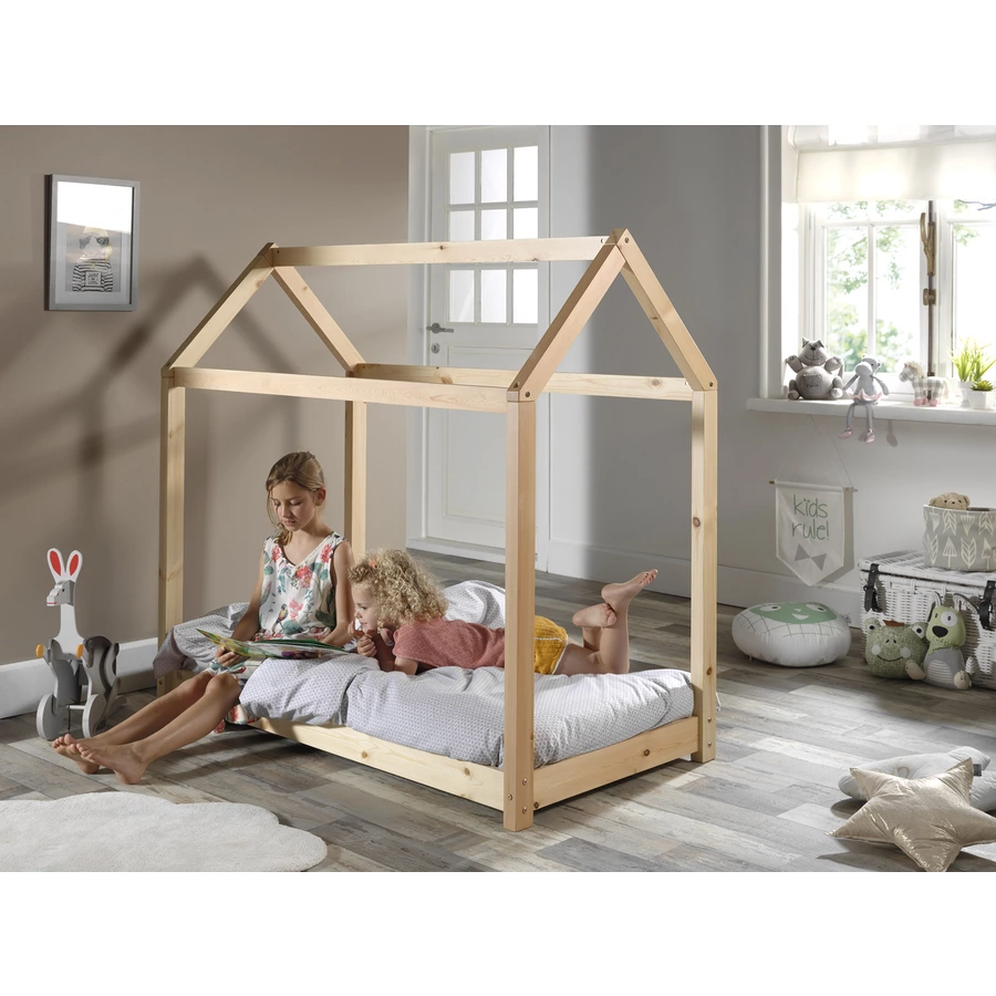 VIPACK Hausbett Cabane 70 x 140 cm natur