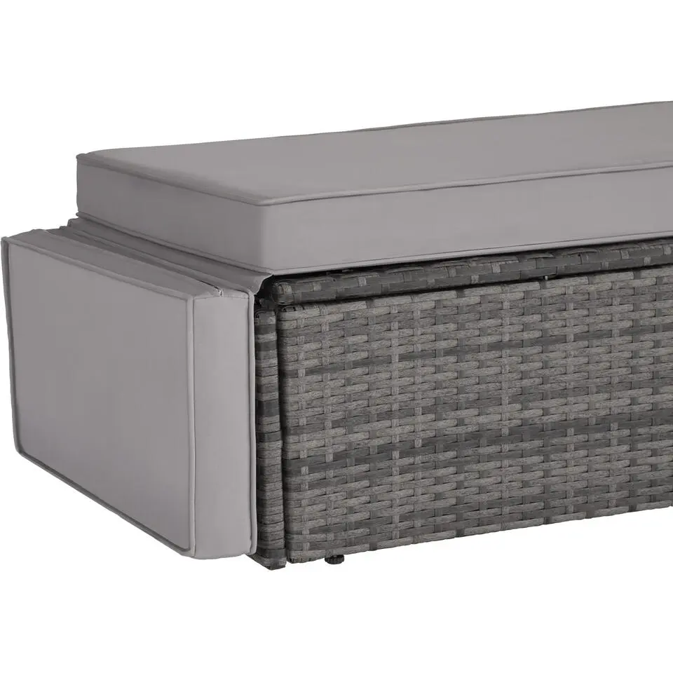 tectake Wicker loungesofa Corfu, Grijs