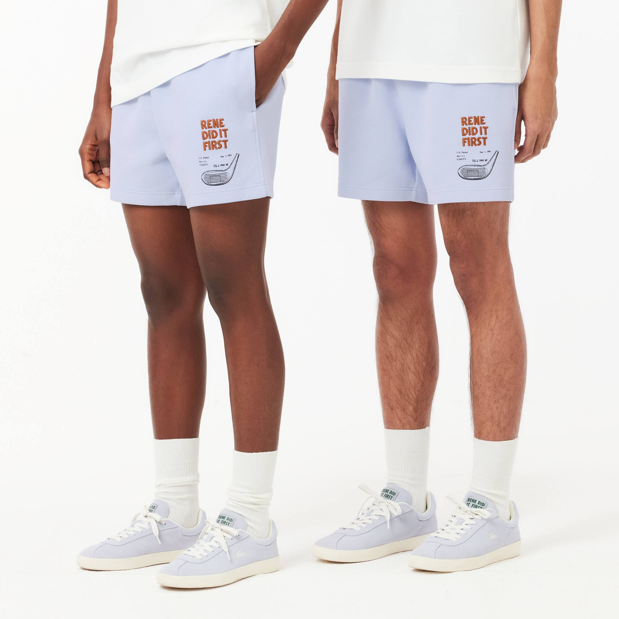 Double-Face Joggingshorts aus bedrucktem Piqué Bermudas - Blau - Lacoste - Unisex