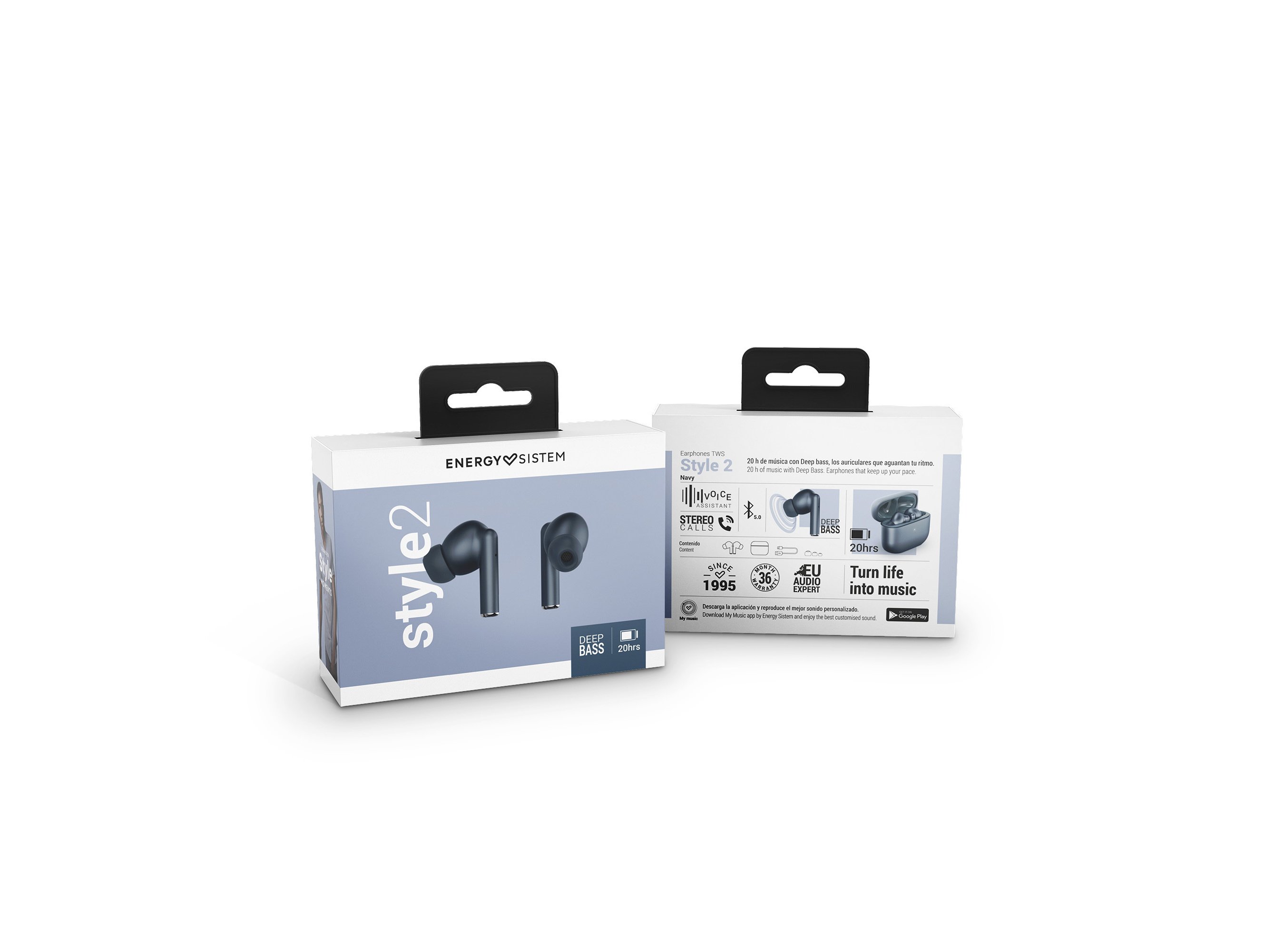 AUSCULTADORES ENERGY SISTEM STYLE 2 NAVY BLUETOOTH TWS