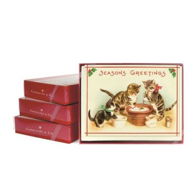 vintage cats christmas cards box x10