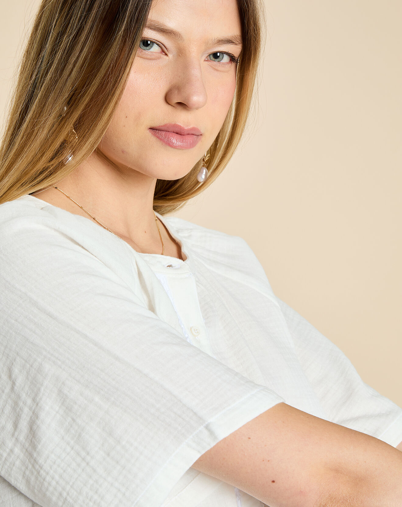 Harris Wilson Blouse en Gaze de Coton Emelia blanche