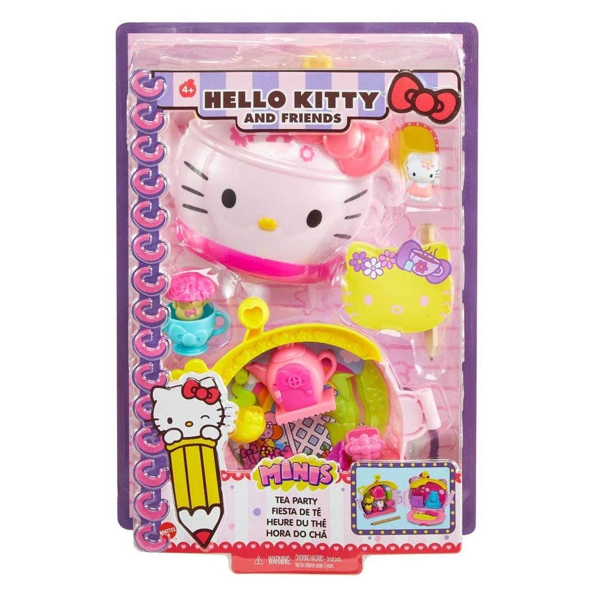 Mattel GVB31 - Hello Kitty - Mini-Spielset in Schatulle, Teeparty