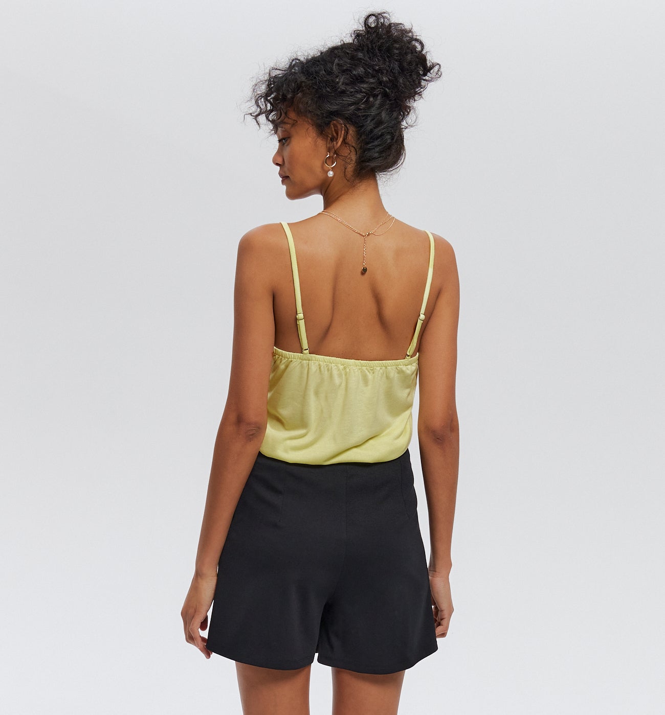 Top à fines bretelles Femme - Jaune vert