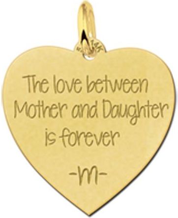 Gouden Hart Hanger met Tekst Graveren Names4ever