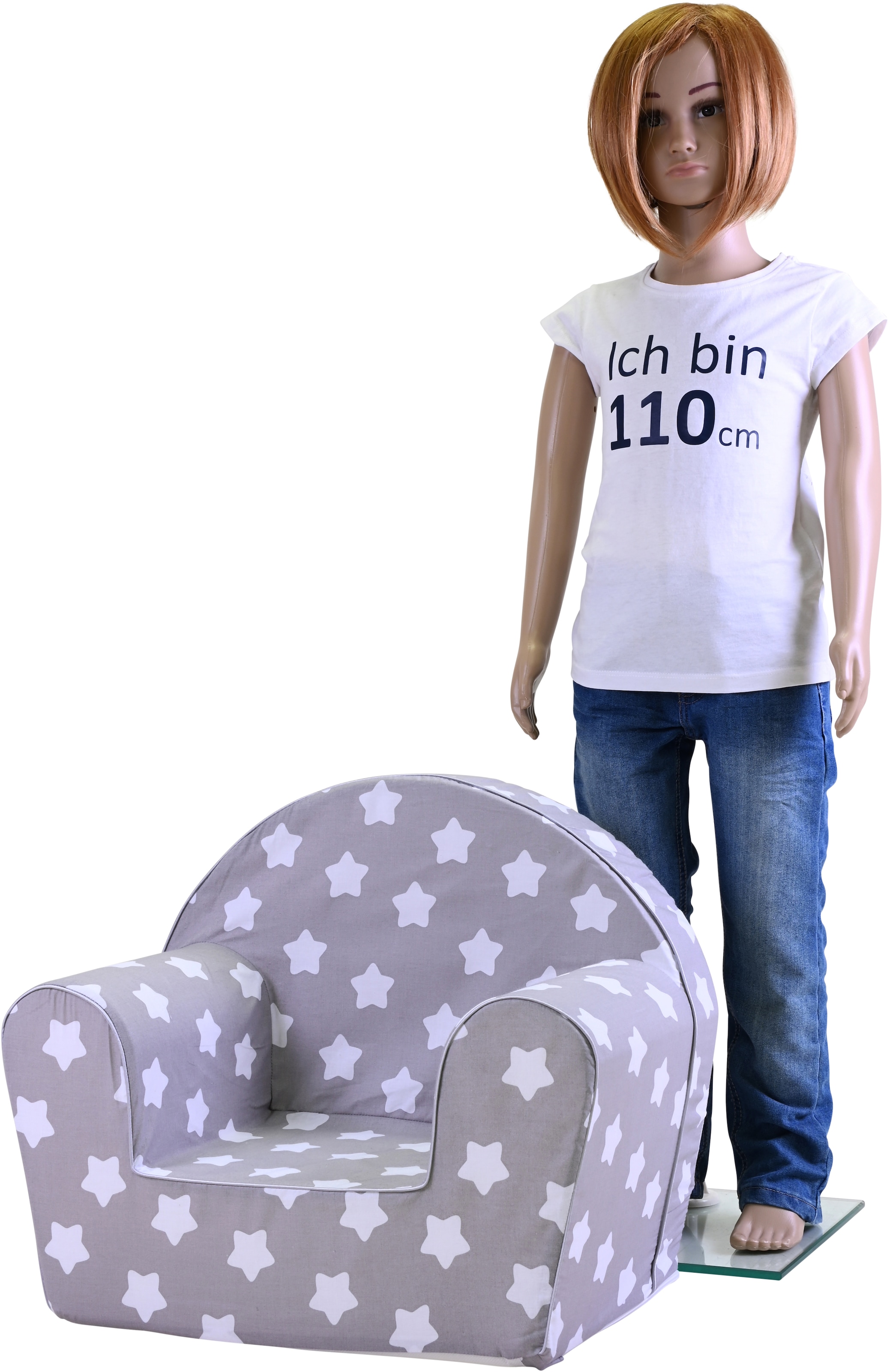 Knorrtoys® Sessel »Grey White Stars« für Kinder; Made in Europe