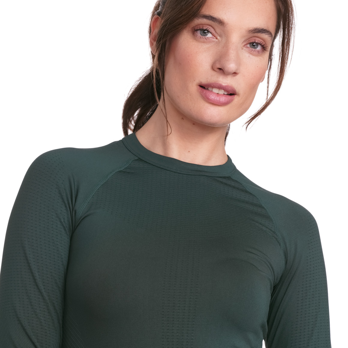 Gina Sports Damen Sport-Langarmshirt in Seamless-Qualität dunkelgrün