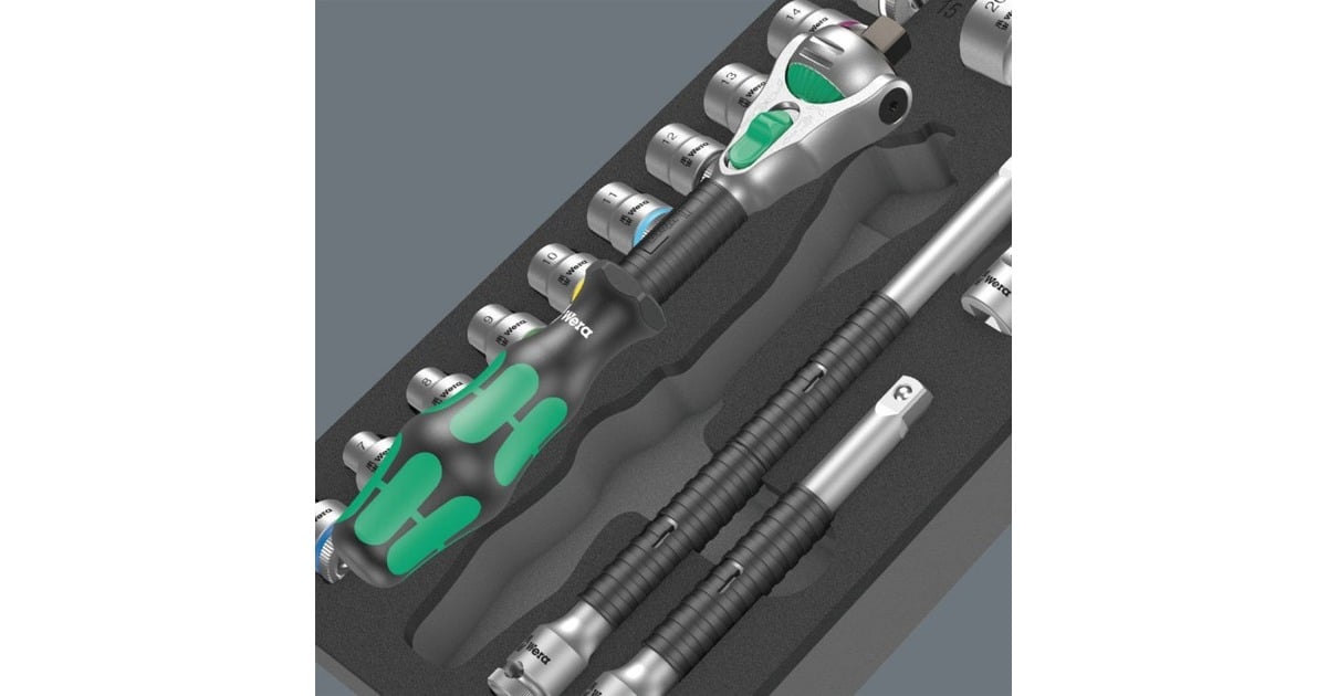 Wera9721 Schuimrubberen inzetstuk met 8000 B Zyklop ratel 3/8