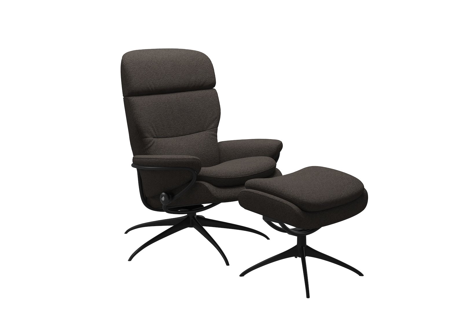 Rome lenestol m/krakk Tekstil Orchid Brown - Star - Matt Black