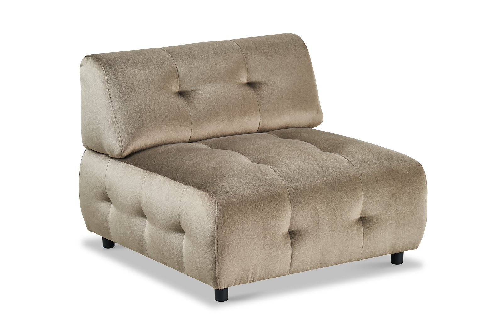 Mina sofa moduler 1,5-seter heltrekt. Tekstil Juke 12 Mole med sorte ben