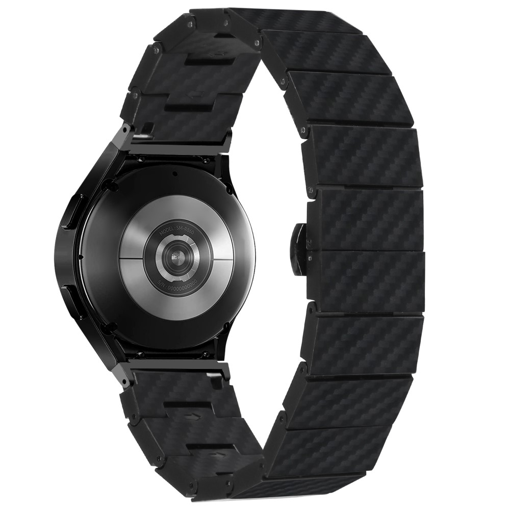 Samsung Galaxy Watch 7 (40mm) Carbon Armband Matt-Look mit Doppel Butterfly-Verschluss (Gelenkumfang: 240 mm) - Schwarz