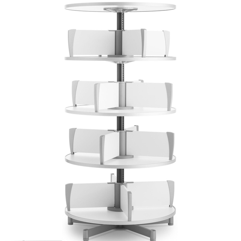 Moll Ordnerdrehsäule Multifile\u00AE, Ø 80 cm, 4 Etagen, weiss