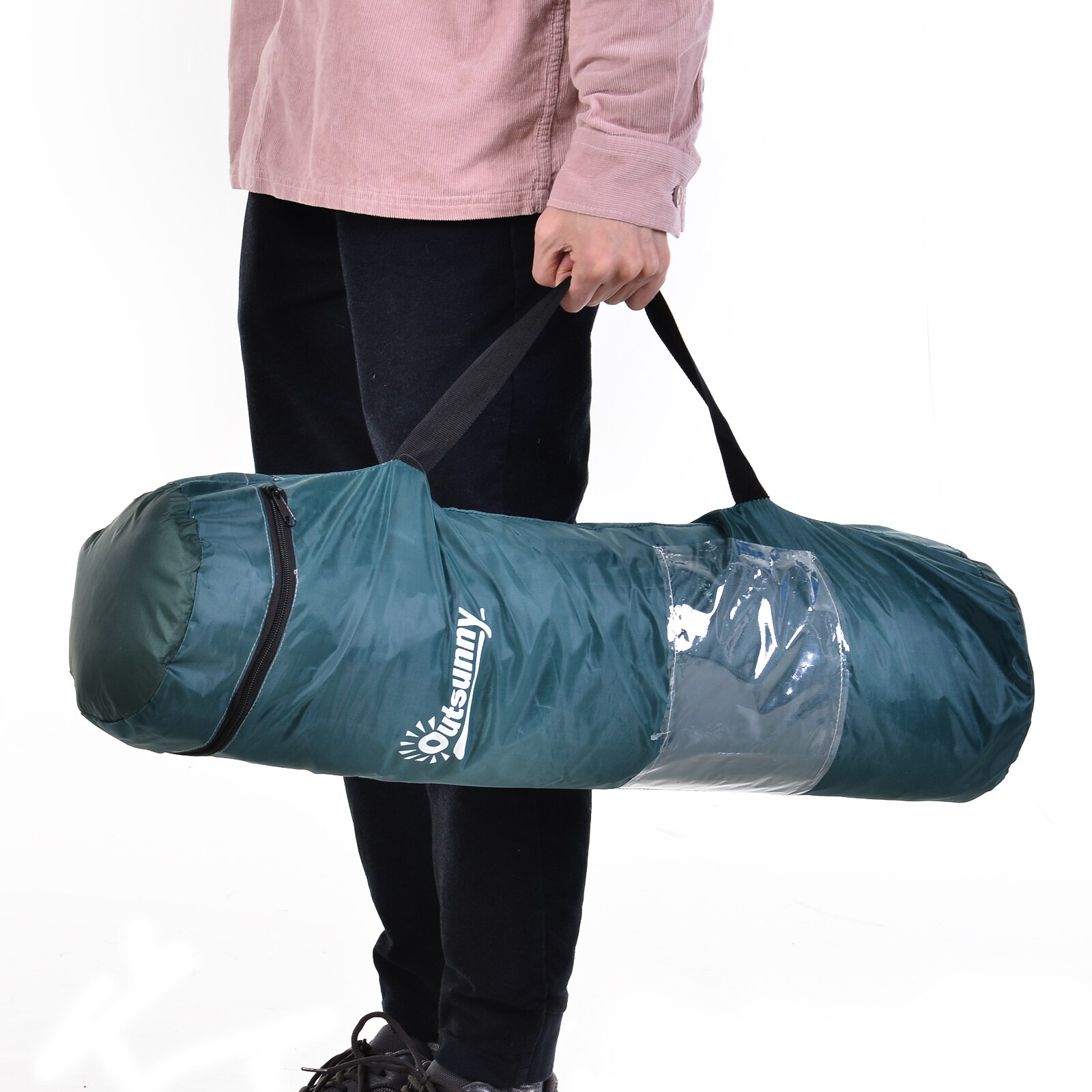 Outsunny Campingzelt für 3-4 Personen olivegrün 205 x 195 x 135 cm (LxBxH)