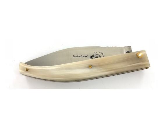 Saint Amand 12 cm - Corne Blonde - Guilloché Couteau de Poche PassionFrance