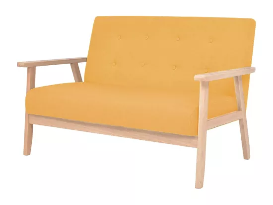 NETTLIFE Ensemble de canapé 2 pcs Tissu jaune