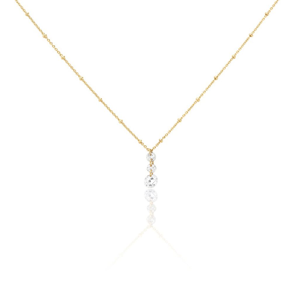 Collier Chalice Plaqué Or Jaune Oxyde De Zirconium