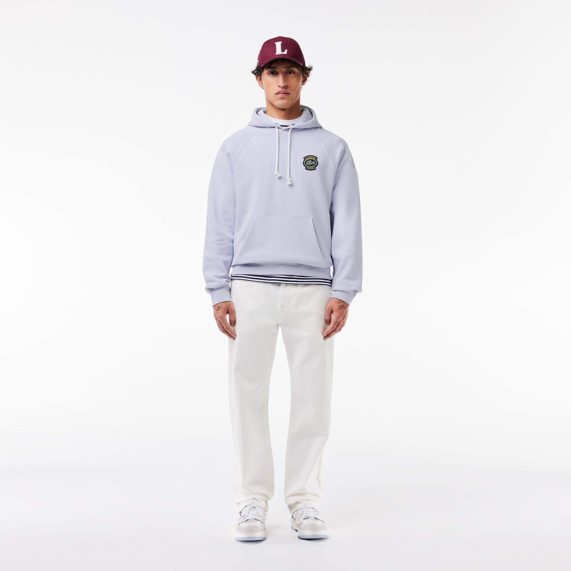 Hoodie aus Fleece mit kultigem Aufnäher Sweatshirts - Blau - Lacoste - Herren