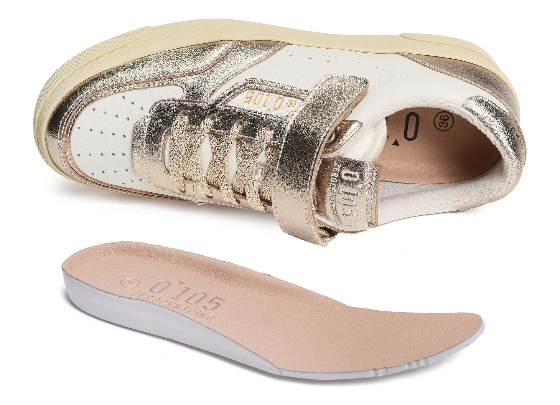 Hazel velcro blanc or