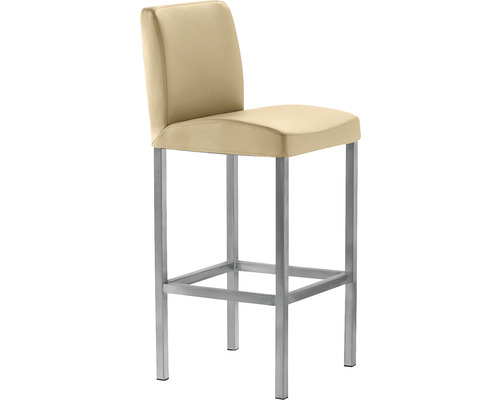 Barkruk Mayer zitmeubel 1154 40 x 45 x 94 cm staal parel zilver/beige