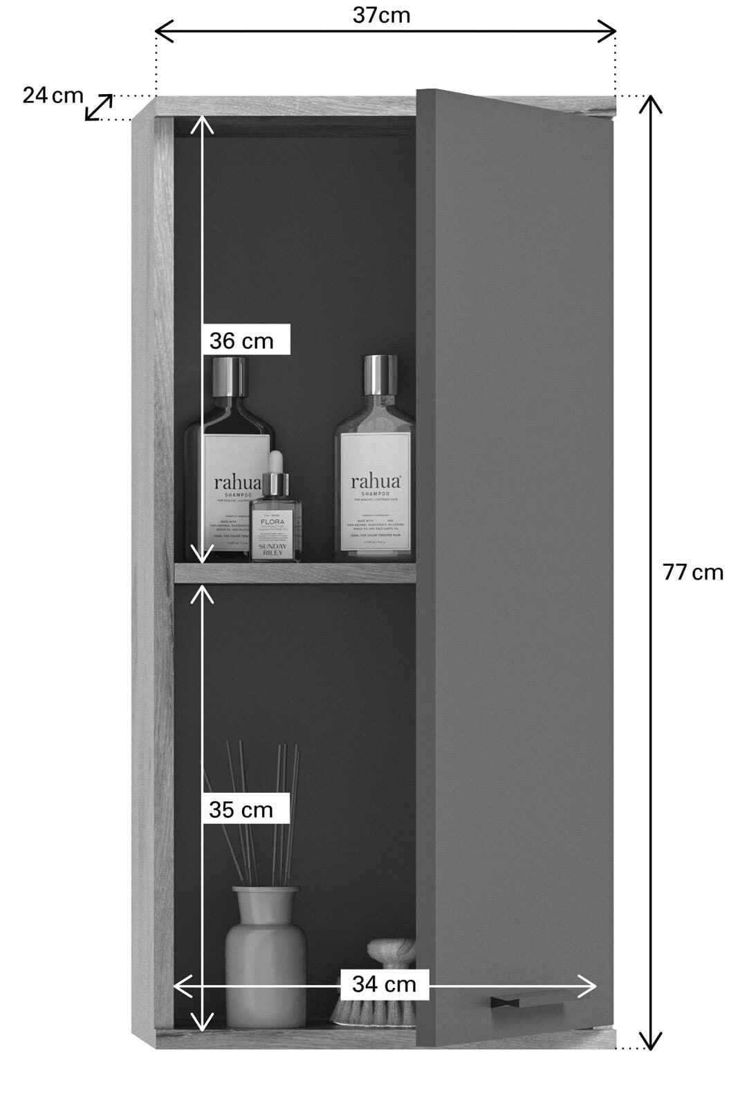 Hängeschrank Mason Nox Oak/Basalt grau
